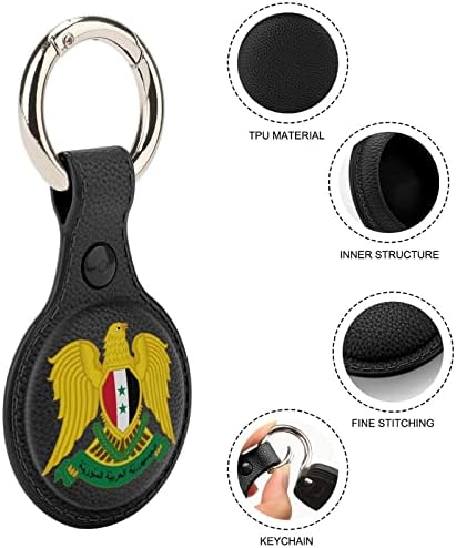 מעיל של נשק של סוריה מקרה עבור איירטאג עם מחזיק מפתחות מגן כיסוי אוויר תג מאתר גשש אביזרי מחזיק עבור מפתחות