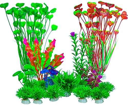 10 חבילה אקווריום צמחים, מלאכותי דקור דגי טנק צמחים, צבעוני כמו בחיים צמחים, אקווריום קישוטי