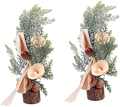 Totority 2 PCS עץ חג המולד עציץ צמח קישוט ביתי קישוטים אח קישודים Para Mesa de Miniature Tree