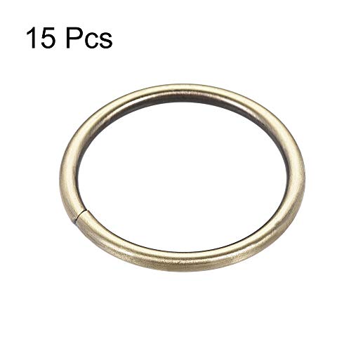 Uxcell Metal O טבעת 38 ממ מזהה 3.8 ממ עובי טבעות לא מרותקות לחומרה DIY ברונזה טון 15 יחידות