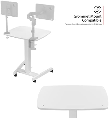 שולחן מחשב נייד מתגלגל-CTA מתכווננת לתחנת שולחן עבודה ניידים מתכווננת עם גלגלים מתגלגלים, לריונות