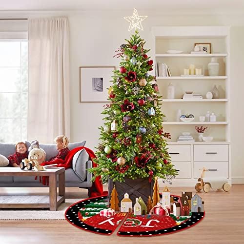 שמחת חג המולד שחור לבן נקודות פולקה שחור חצאיות עץ חג מולד שמח 48 סנטימטרים חג שמח גנום חג המולד