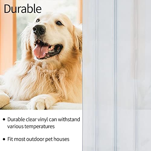 רצועות החלפת דלת כלבים עם תאורה קשה, רצועת ויניל פלסטיק שקופה בגודל 8.2' על 11.8 אינץ ' לדלת כלב,