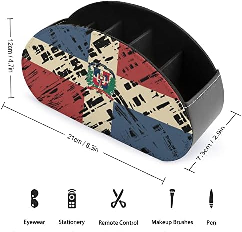 דגל הרפובליקה הדומיניקנית דגל שלט רחוק תיבת אחסון PU רב-פונקציונלי טלוויזיה מחזיקי שלט רחוק תיבת
