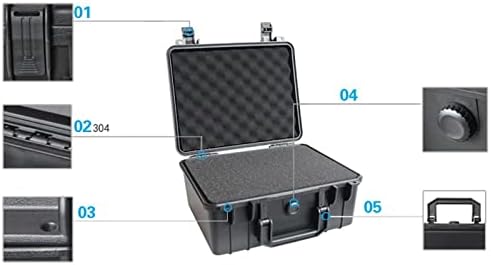 תיבת כלי בטיחות TKFDC תיבת כלי ABS ABS אחסון מפלסטיק ציוד ציוד ציוד לכלי מארז מזוודה חיצונית עם קצף בפנים