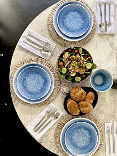 קולקציית כלי אוכל כחולים בביו: מדיח כלים בטוח צלחת מעוצבת מלמין הטובה ביותר למסיבה מקורה וחיצונית