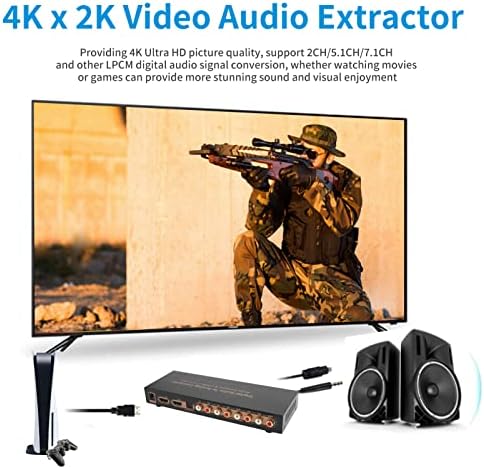 4K HDMI Audio Audio Splitter, 4K ממיר וידאו LPCM 7.1C