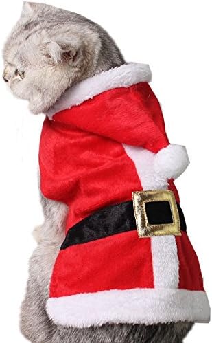 בולבוב חיות מחמד חג המולד סנטה קלאוס חליפת תלבושות עם כובע לחתולים גורים