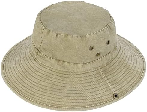 גברים ספארי כובע דיג רחב שוליים כובע שמש מוצק עם הצמד ציד חיצוני טיול כובע קיץ גדול