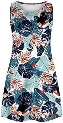 2023 שמלות לנשים הדפס פרחוני בוהו שמלת קיץ קיץ ללא שרוולים חוף שמלה מזדמן שמלות טנק עם כיסים