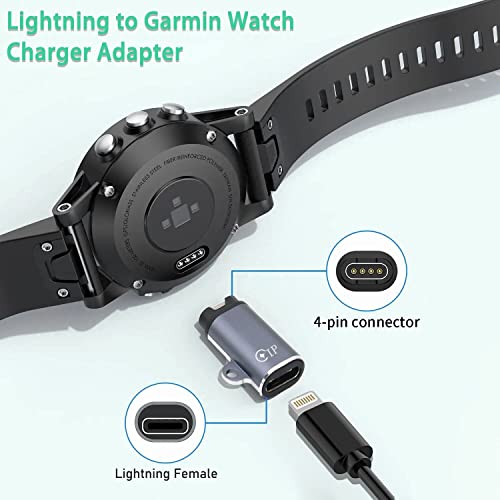 מתאם מטען עבור Garmin Watch עם יציאת iPhone, Ankky Side Bend Bend Aluminum Alluminum Charger תואם ל-