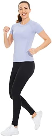 מת ' קט חולצות אימון חלקות לנשים חולצות יוגה עם שרוול ארוך חולצת ריצה ספורט לנשימה ספורט עליון בכושר דק