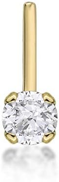 טבעת אף בצורת יהלום בגודל 0.01 עד 0.07 קראט בזהב לבן או צהוב 14 קראט טבעת אף בגודל 20 מד 1.3 עד 2.7