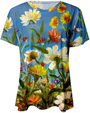 נשים של קיץ חולצות ואן גוך ציור מודפס חולצה פרחוני ציור גרפי טי אימפרסיוניסטי שמן ציור חולצות