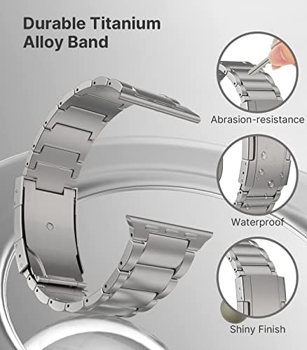 להקת Moko Titanium תואמת להקת Apple Watch 49 ממ 45 ממ 44 ממ 42 ממ iwatch Ultra SE 2 SE סדרה 8 7 6