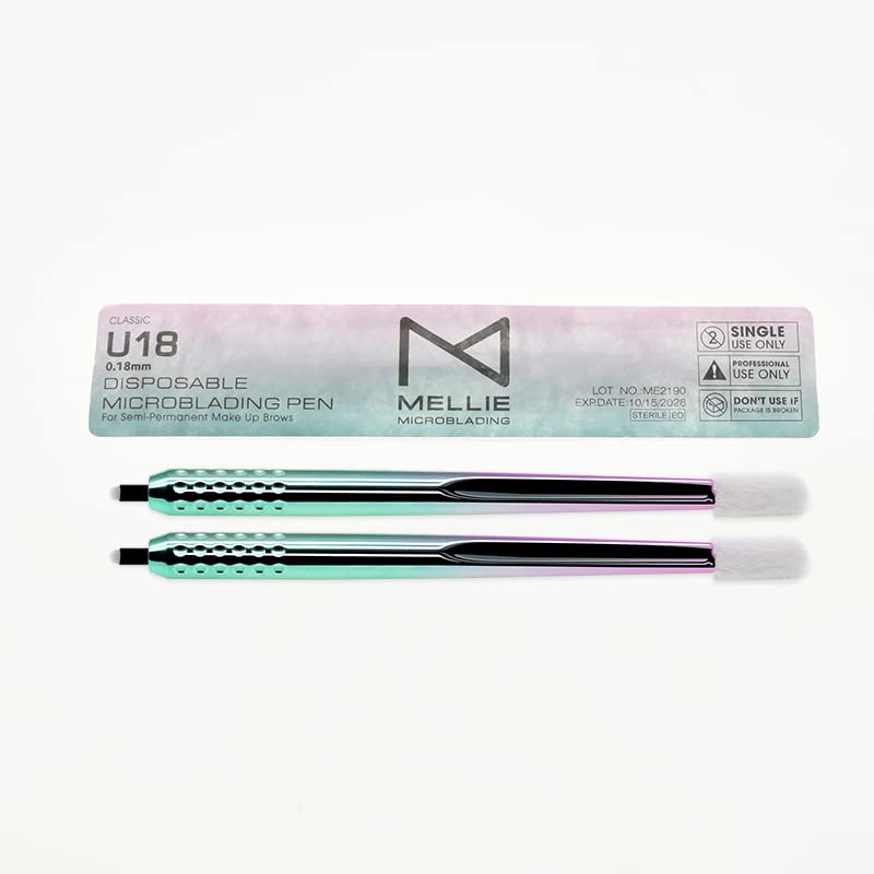 חבילה של 10-מלי מיקרובליידינג חד פעמי מיקרובליידינג עט עם פיגמנט ספוג חד פעמי כלי ליצירת גבות מיקרובליידינג