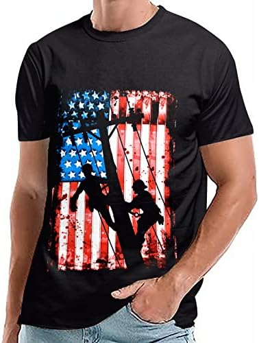 שרוול ארוך גופיית גברים גברים של חולצות גברים של אמריקאי דגל חולצה פטריוטית טי קצר אולטרה כותנה