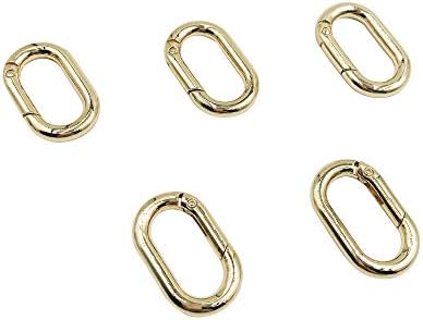 ארוז 5 טבעת מפתח קפיצי קפיץ קרבינר, 32 ממ קפיץ קפיצה של ווים, אבזם מפתחות קפיצי, טבעת סגלגלה לשקיות,