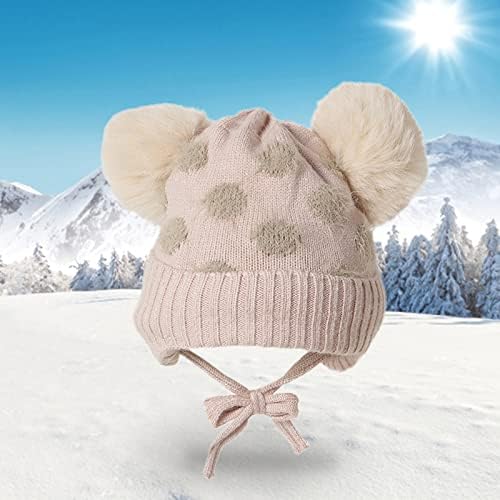 כובע סרוג סרוג בני כובע מתכוונן פונפון תינוק בנות חם צמר חורף כובעי כובע עם אוזן נשים