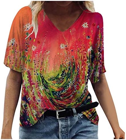 חולצת נשים הדפסה מזדמנת צמרות כושר רופף נשים פלוס טוניקות בגודל, חולצות לבנות לנשים כפתור למטה