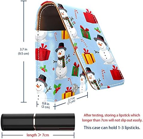 שפתון מקרה עם מראה חג המולד שלג דפוס חמוד גלוס מחזיק נייד שפתון אחסון תיבת נסיעות איפור תיק מיני