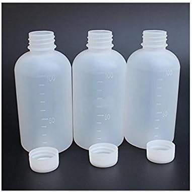 10 יחידות 100 מיליליטר 3.4 עוז ריק פלסטיק שקוף למחצה צילינדר בצורת בוגר מעבדה כימי סוכן בקבוק
