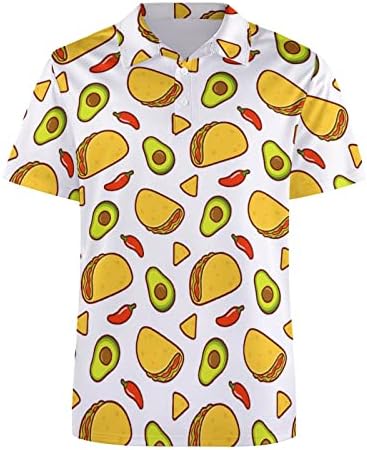 מקסיקני מזון טאקו אבוקדו גברים של מזדמן גולף פולו חולצה אופנה קצר שרוול חולצות ספורט טיז בכושר