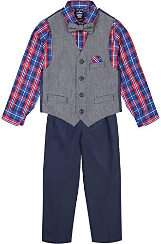 נאוטיקה תינוק בנים 4-חתיכה להגדיר עם שמלת חולצה, אפוד, מכנסיים, ועניבה