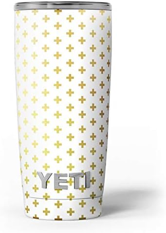 תכנן skinz דפוס צלב מירקו הזהב - ערכת גלישת ויניל מדבקות עור תואמת את כוסות הכוס הקירור של Yeti Rambler