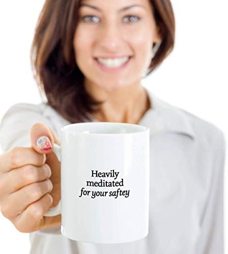 חיוביות ספל מדיטציה בכבדות מתנה כוס תה קפה מצחיקה לנשים מורים למדיטציה יוגה