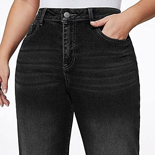 מיאשוי גבוה אישה בגדי רופף ישר רגל ג 'ינס לנשים מקרית מכפלת אמצע מותן למשוך על ג' ינס 2023 נשים בתוספת