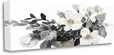 תעשיות סטופל פרחי אביב בגווני אפור פורחים פרחי צבעי מים רכים, מעוצבים על ידי לני לורת ' אמנות