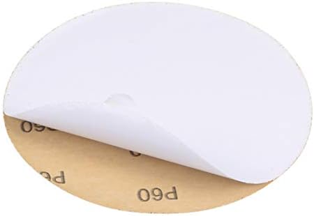 UXCell 6 אינץ 'דיסקים מלטשים מקל עצמי 60 דבק חצץ גב PSA רפידות נייר זכוכית עבור מלטש סיבוב, תחמוצת אלומיניום