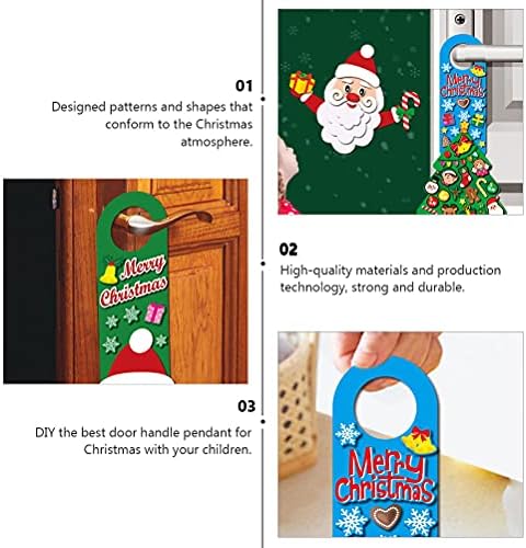 קישוטים לחג המולד של גלפאדה 6 סטים דלת חג המולד מדבקות תלויות מדבקות מצוירות מדבקות דקורטיביות DIY לילדים