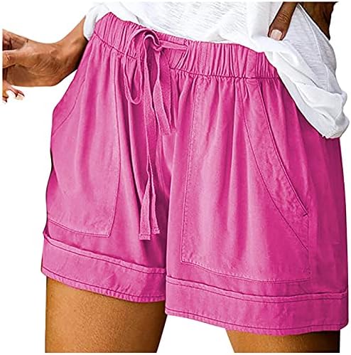 מכנסיים קצרים אלסטיים של Comvalue לנשים משיכת קיץ מכנסי חוף נוחים מזדמנים עם כיסים