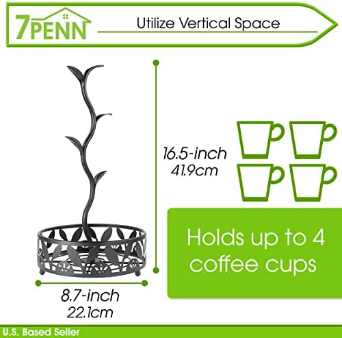 7 פן השיש ספל מחזיק עץ מתלה קפה תרמיל ארגונית סל-4 וו תה וקפה ספל עץ עבור דלפק