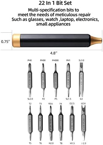 הויו עט סוג מובנה 22 ב 1 דיוק מברג סטים ידני מברג סטים עם 22 יחידות ס2 פלדה ביטים עבור אלקטרוניקה, משקפיים,