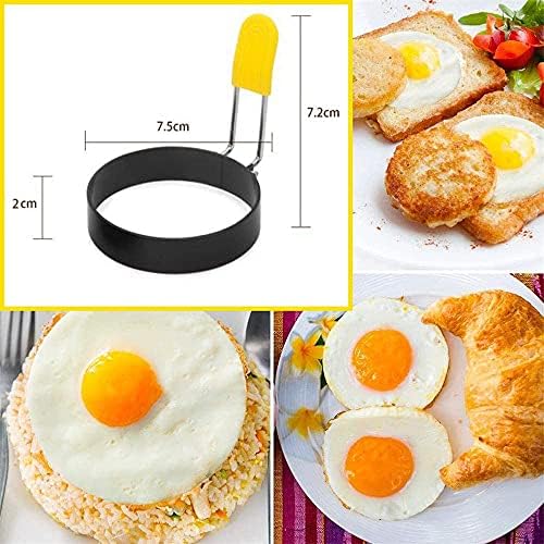 עגול ביצת יצרנית טבעת 2 חבילה, טפלון ביצת טבעות לטיגון ביצים ואנגלית מאפינס, ביצת מעצב עבור מחבת בישול, ביצת תבניות