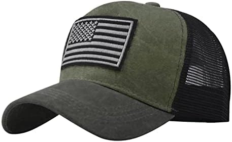 נהג משאית כובע לגברים נשים קיץ אמריקאי דגל סנאפבק כובע גרפי אבא כובע מתכוונן נמוך פרופיל בציר שמש כובע
