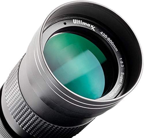 Ultimaxx 420-800 ממ f/8.3-16 Super HD ידני טלפוטו זום Toom ערכת עדשות T-Mount עבור Nikon D7500, D500,