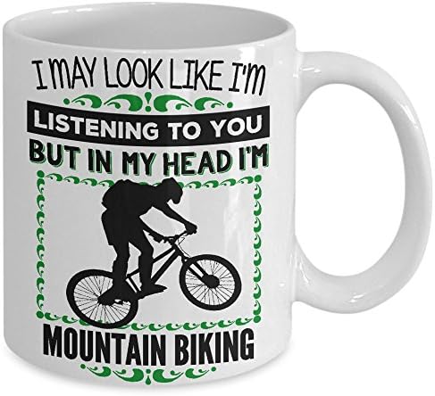 ספל קפה לאופנוענים הרים-בראש שלי אני אופני הרים! - אופני מתנה קפה כוס ספל