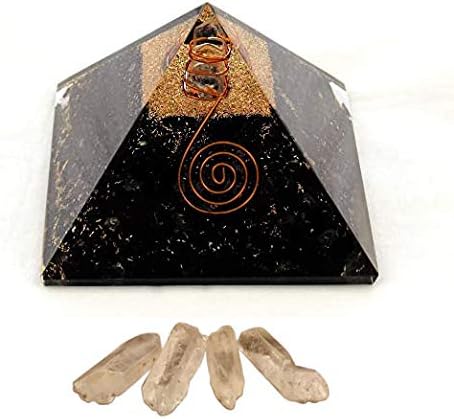 ריפוי ברכה שחור טורמלין פירמידה קריסטל כוללת 4 נקודות אנרגיה של קוורץ קריסטל