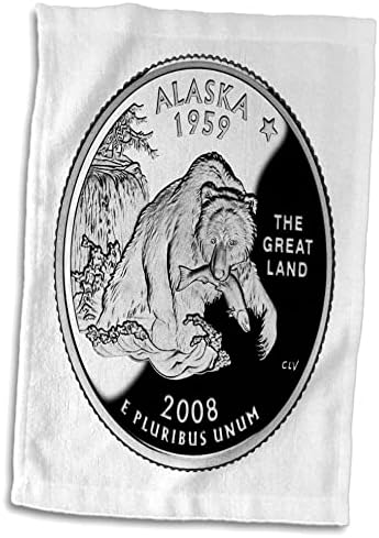 3drose Florene Edition מיוחד מטבעות ארהב - רבע אספנות אלסקה - מגבות