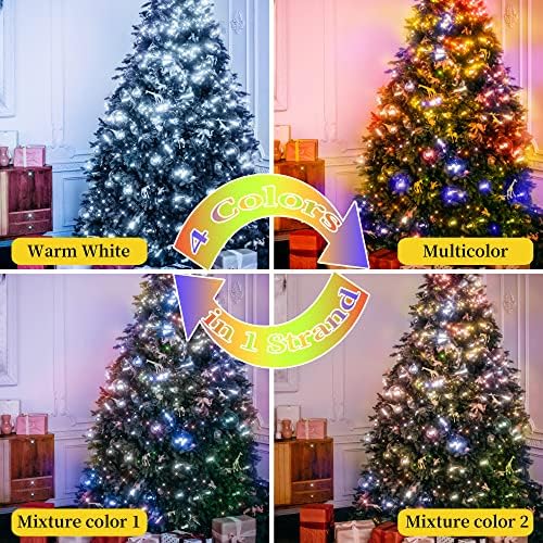 SOOKOM 200 אורות חג המולד LED חיצוניים, אורות עץ חג המולד המשתנים בצבע, 82 רגל 11 מצבים אטומים למים
