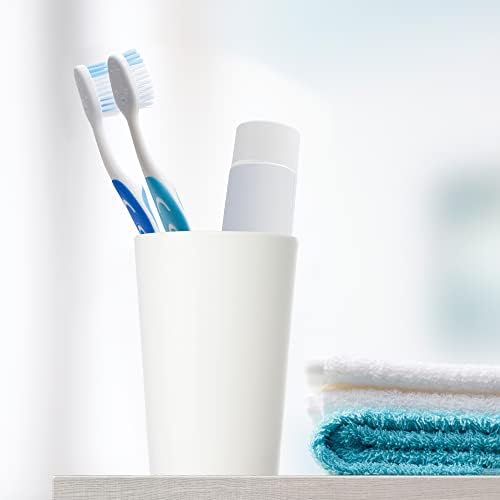 Crocoste 2PCS מברשת שיניים אמבטיה כוסות PP כוס למטבח אמבטיה, צבע לבן שחור, 4.52''X3.03 ''