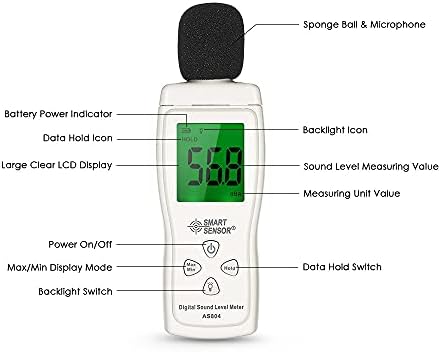 מד רעש TWDYC מיני מיני צליל דיגיטלי מטר LCD תצוגה רעש מדידת רעש מדידת מכשיר דציבלים בודק 30-130DBA