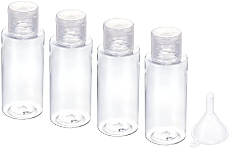 M Meterxity 4 חבילה בקבוקי סחיטה ריקים מפלסטיק - בקבוקי נסיעות ברורים בשמפו עם משפך חלים על נסיעה עסקית