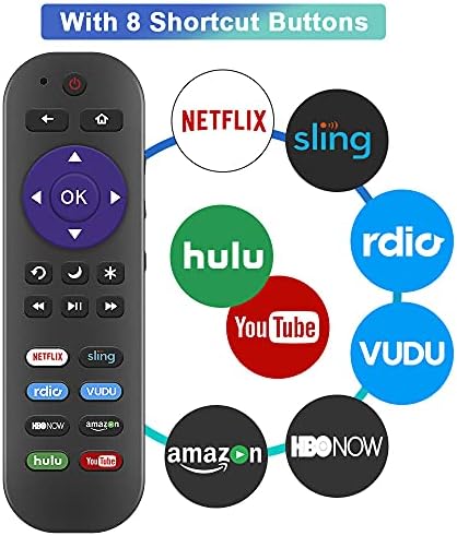 Gvirtue שלט רחוק אוניברסלי ישים עבור TCL Roku TV Remote All TCL Roku חכם LED QLED TVS