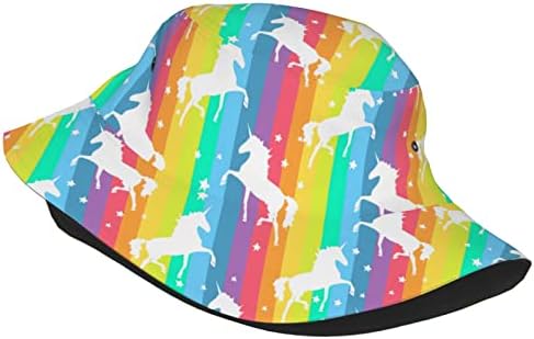 כובע דלי חד קרן אופנה קשת גלקסי הדפסת כובע שמש אריזת קיץ יוניסקס כובע דייג חיצוני לנשים וגברים