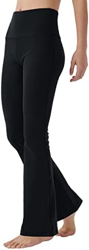 מכנסי יוגה של Bootcut של Nuveti לנשים עם כיסים, אימון לבקרת בטן מותניים גבוהים מכנסיים מתרחבים מכנסי